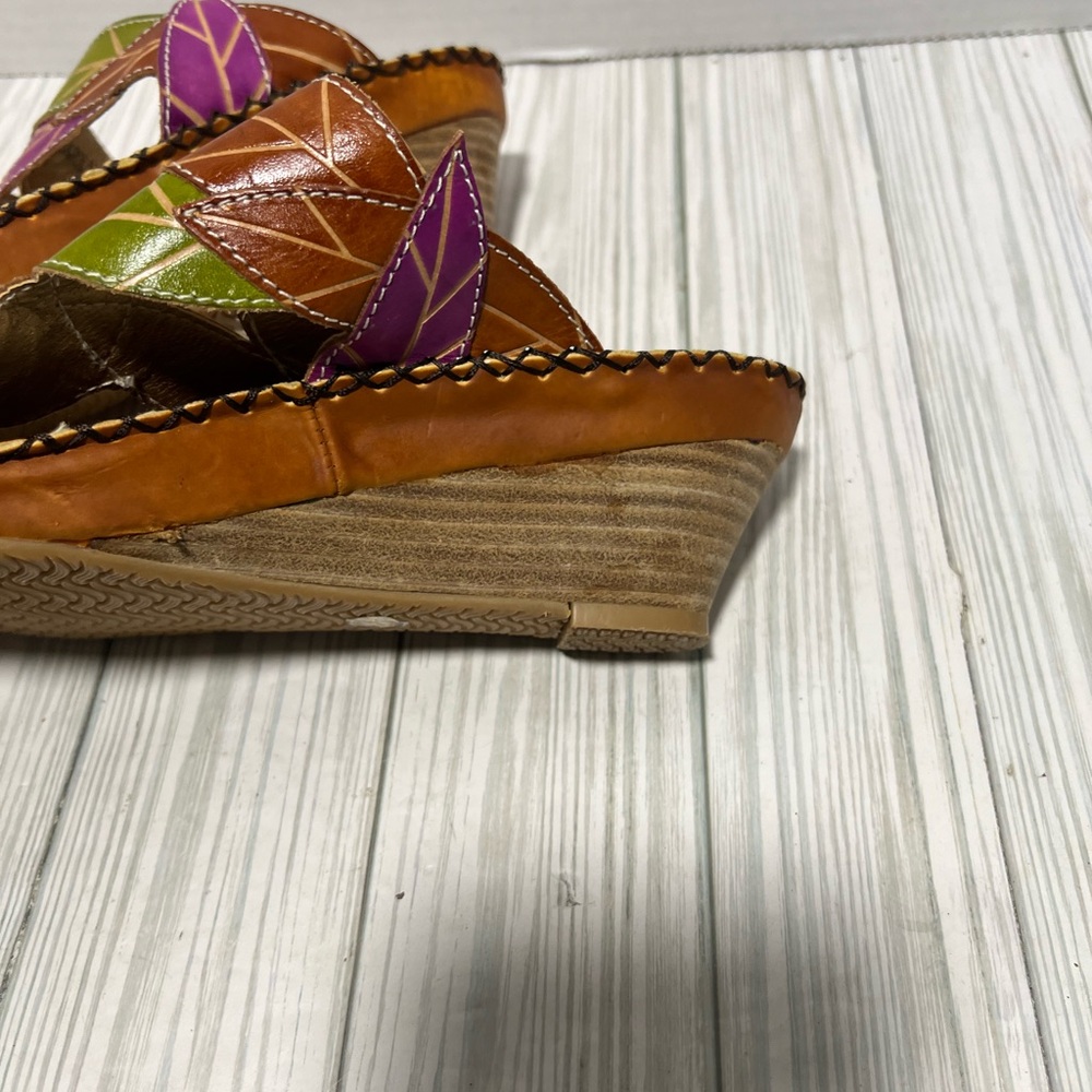 Spring Step L’Artiste sandal size 38 7-7.5 floral wedge - Picture 7 of 10